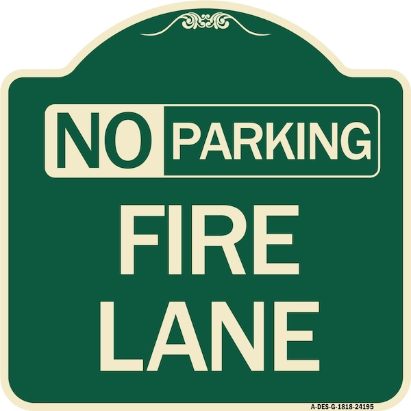 Delaware No Parking Fire Lane Heavy-Gauge Aluminum Architectural Sign, 18" x 18", G-1818-24195